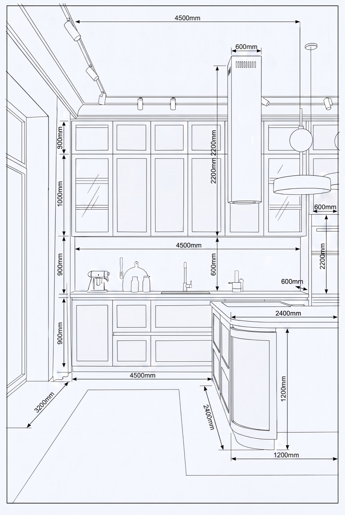 Kitchen field measurement drawing